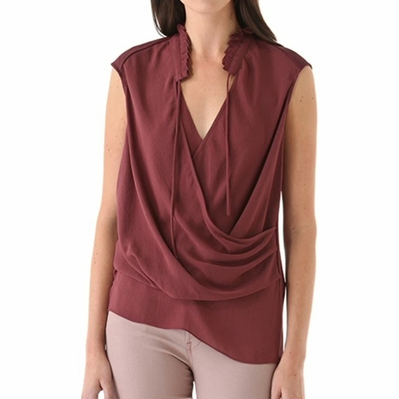 Helmut Lang Surplice Wrap Front Blouse S - Picture 1 of 5